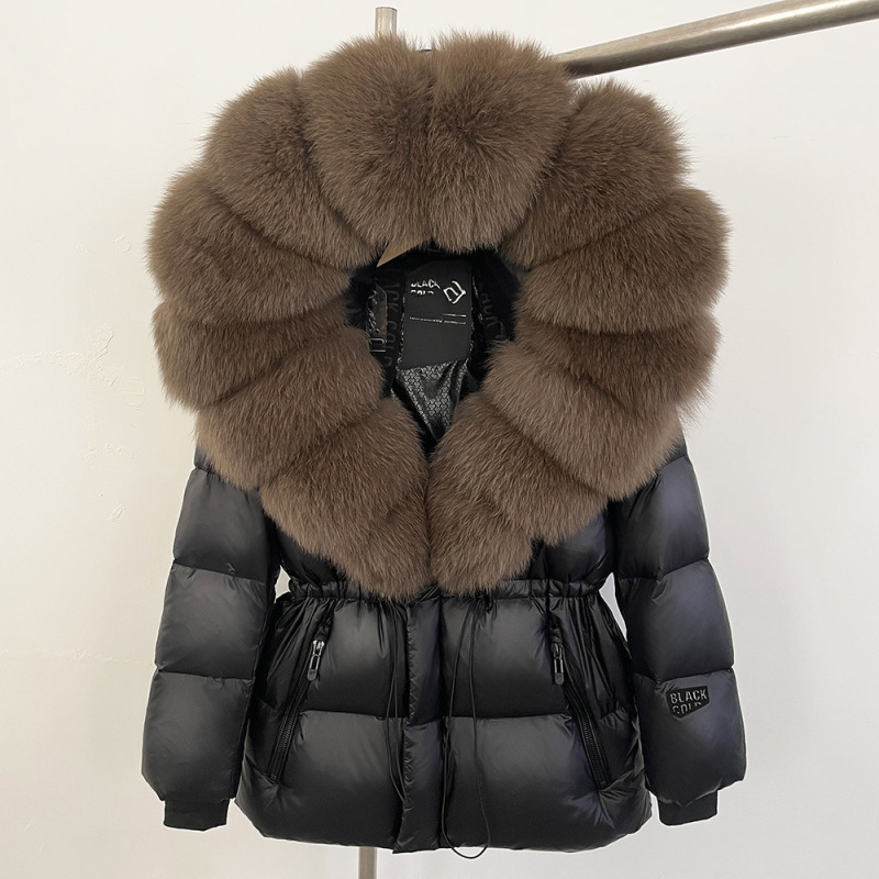 Winter Goose down down Jacket Women's New Classy Fur Fox Fur Large Fur Collar Hooded down Jacket Mid-Length Jacket Winter Goose down down Jacket Women's New Classy Fur Fox Fur Large Fur Collar Hooded down Jacket Mid-Length Jacket