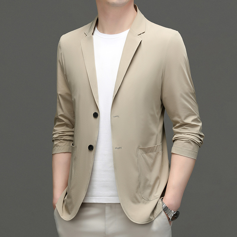 세트 경량 단일 통기성 서양 선 스크린 재킷 남자 아이스 실크 세트 남자 봄과 여름 새로운 캐주얼 세트