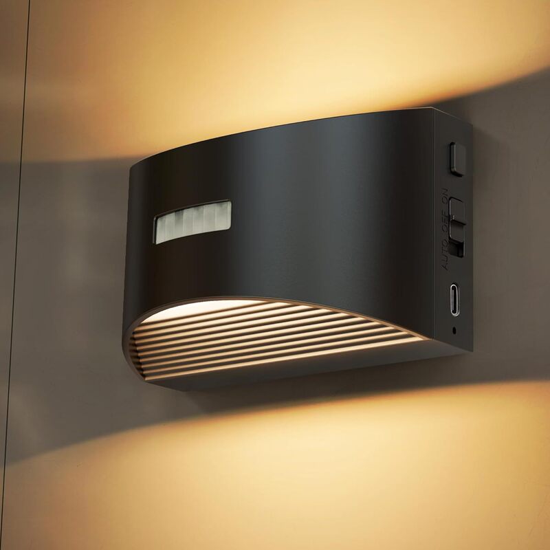 Cross-Border Motion Sensor Night Light Wall Lamp Warm Light 3-Level Dimmable Magnetic Wall-Mounted Lamp USB Rechargeable Lighting