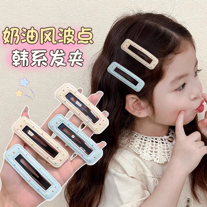 Crema para niños ultra Xianbo puntos pinzas de cabello lateral pinzas de cabello frises 2024 nuevas niñas lindas pinzas de cabello rotas toques