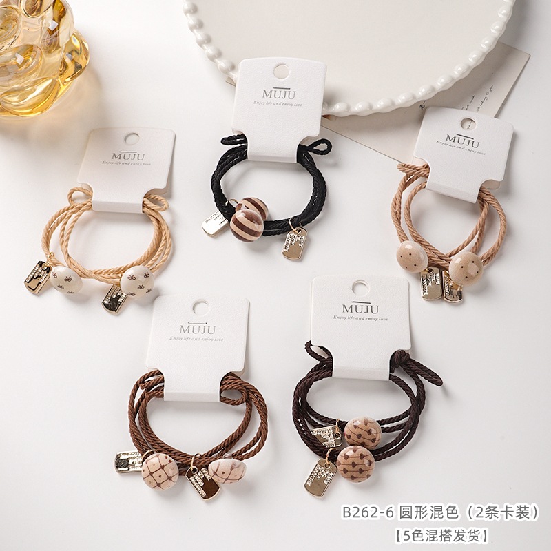 [Carga de tarjeta] sensación de alto nivel coreano de cabello de código de barras de moda de alta elasticidad de cabello anillo de cabello correa de cola de caballo