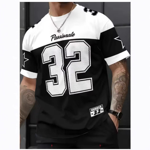 Foreign Trade Cross-Border European and American Amazon Men's T-Shirt 3D Digital Printing Digital Short-Sleeved Personalized European Size Casual