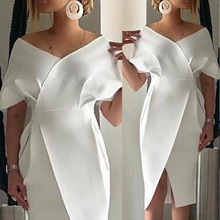 2024年跨境欧美白色小众法式礼服性感修身显瘦收腰时尚气质连衣裙