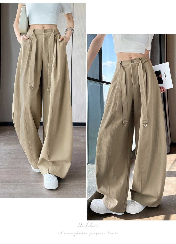 Quần culottes nữ ống rộng cạp cao chất liệu lụa mỏng mùa hè — Trắng thường xuyên chi tiết 20