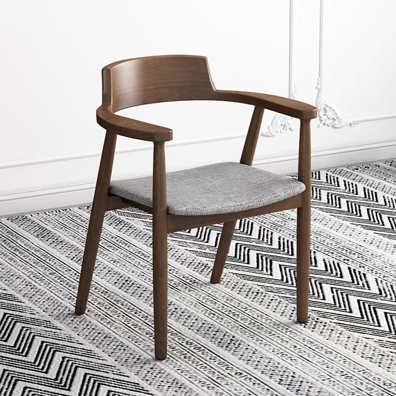 Silla de Hiroshima color nuez + algodón gris lino paquete suave