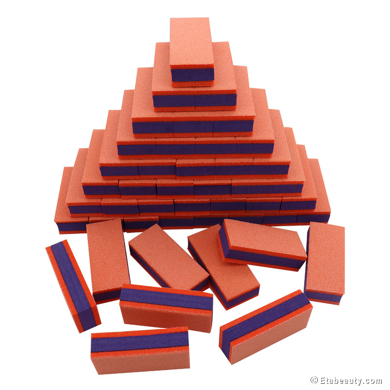 双面海绵指甲锉方块美甲挫条指甲打磨块抛光块修甲工具