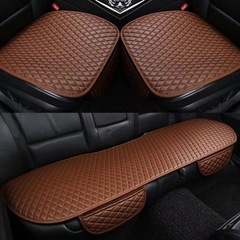 オールシーズン対応の新しいカーシートクッション3点セット、通気性、通気性、快適、結ばないレザーシングルシートクッション卸売