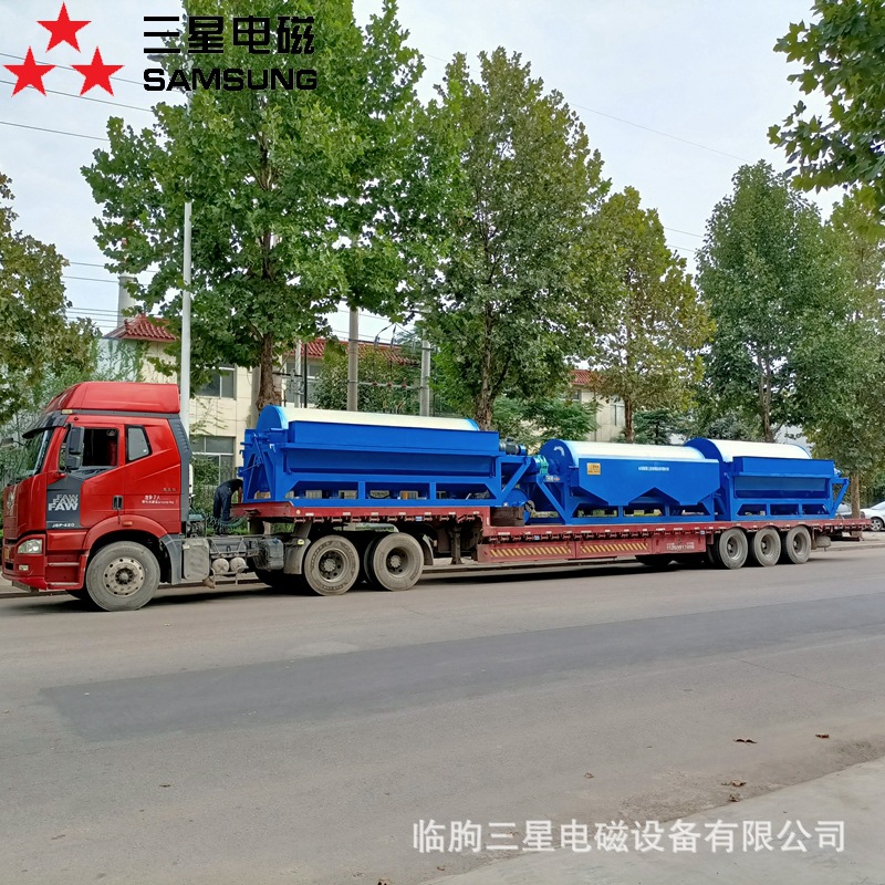 永磁滚筒式磁选机 按需设计钢渣选铁设备 矿用滚筒式强力磁选机