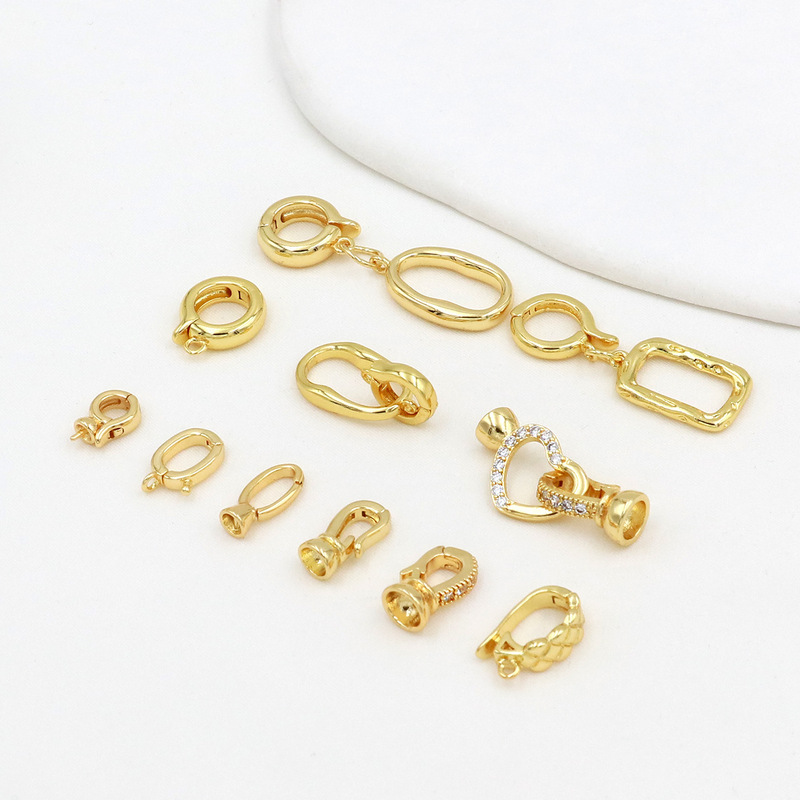 Color-retaining 18K gold universal buckle bracelet necklace buckle diy connector buckle connection buckle real gold-plated bracelet buckle B67