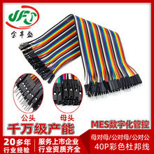 1P杜邦线 双头母对公 母对母 公对公2.54mm间距40P彩色排线端子线