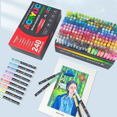広納8101直液式アクリルマークペン240色ソフトヘッド学生diy折り畳み可能な美術絵画落書きペン