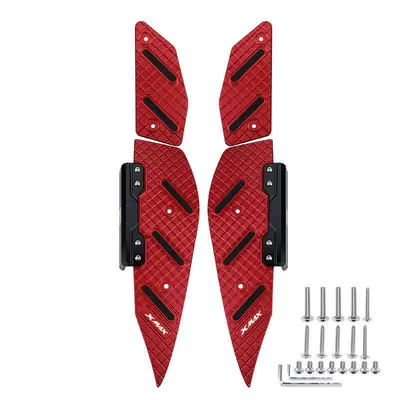 Suitable for 17-25 Models of Yamaha Xmax300 Modified Foot Pedals, Aluminum Alloy Foot Pads, Thickened Footrests (Motorcycle pedals) - standard-red