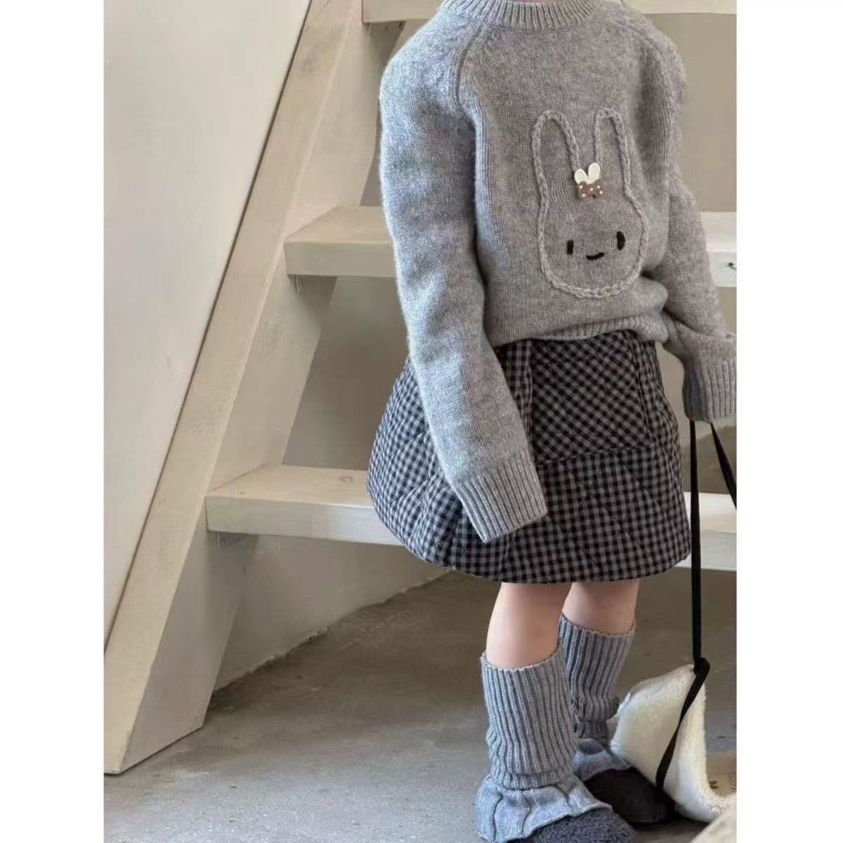 Niñas 25 otoño y invierno retrógrado vestido corto de algodón intercalado para mujeres coreanas estilo extranjero abrigo vestido A vestido
