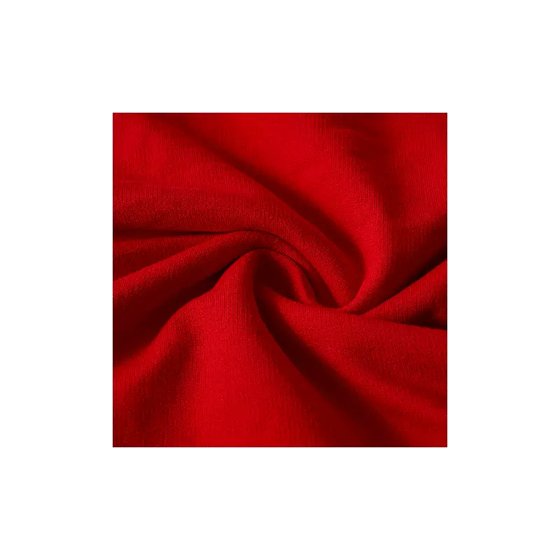 精梳全棉毛圈布面料红色多种颜色供应量大从优经典纯色带绒休闲服
