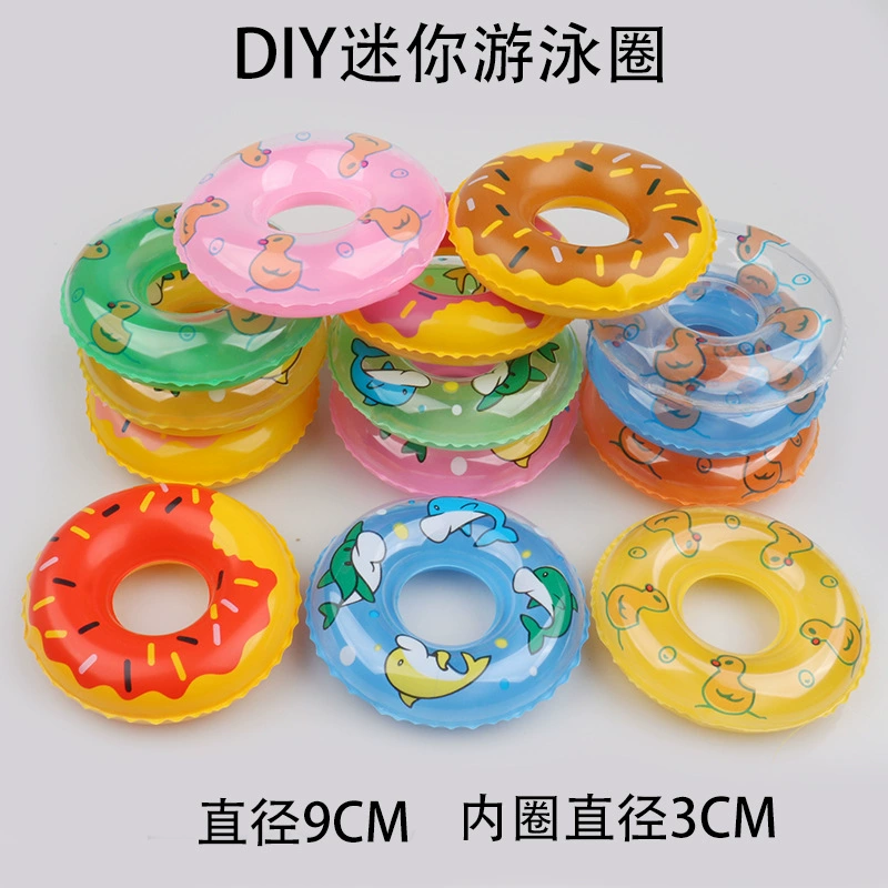 Оптовая продажа, детское купание в воде, маленькое плавательное кольцо, надувные игрушки, украшения, магазин чая с молоком, утка, мини-аксессуары для плавательных колец