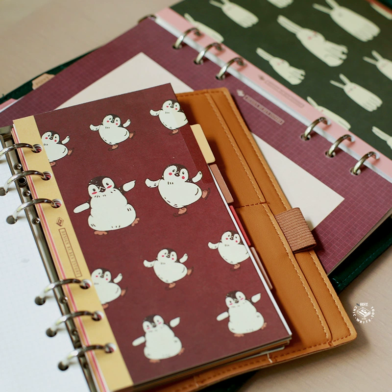 本字时多 Cute little animal loose-leaf book index piece 6-hole separator page A5A6A7 inner page classification