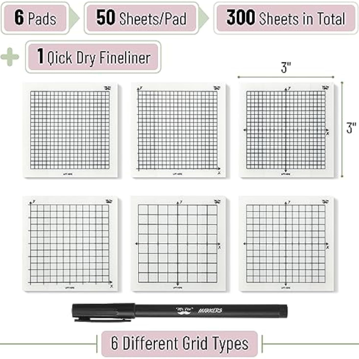 Pegatinas adhesivas de cuadrícula transparentes transfronterizas Pegatinas adhesivas de eje de coordenadas Pegatinas de índice de etiquetas clave que los estudiantes pueden rasgar y pegar para el examen de ingreso de posgrado