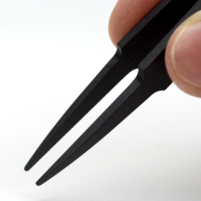 Anti-static electric plastic tweezers, electronic black tools set