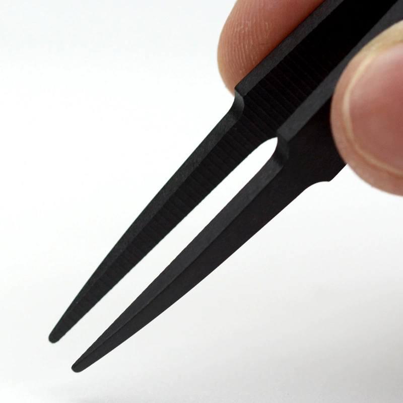 Anti-static electric plastic tweezers, electronic black tools set