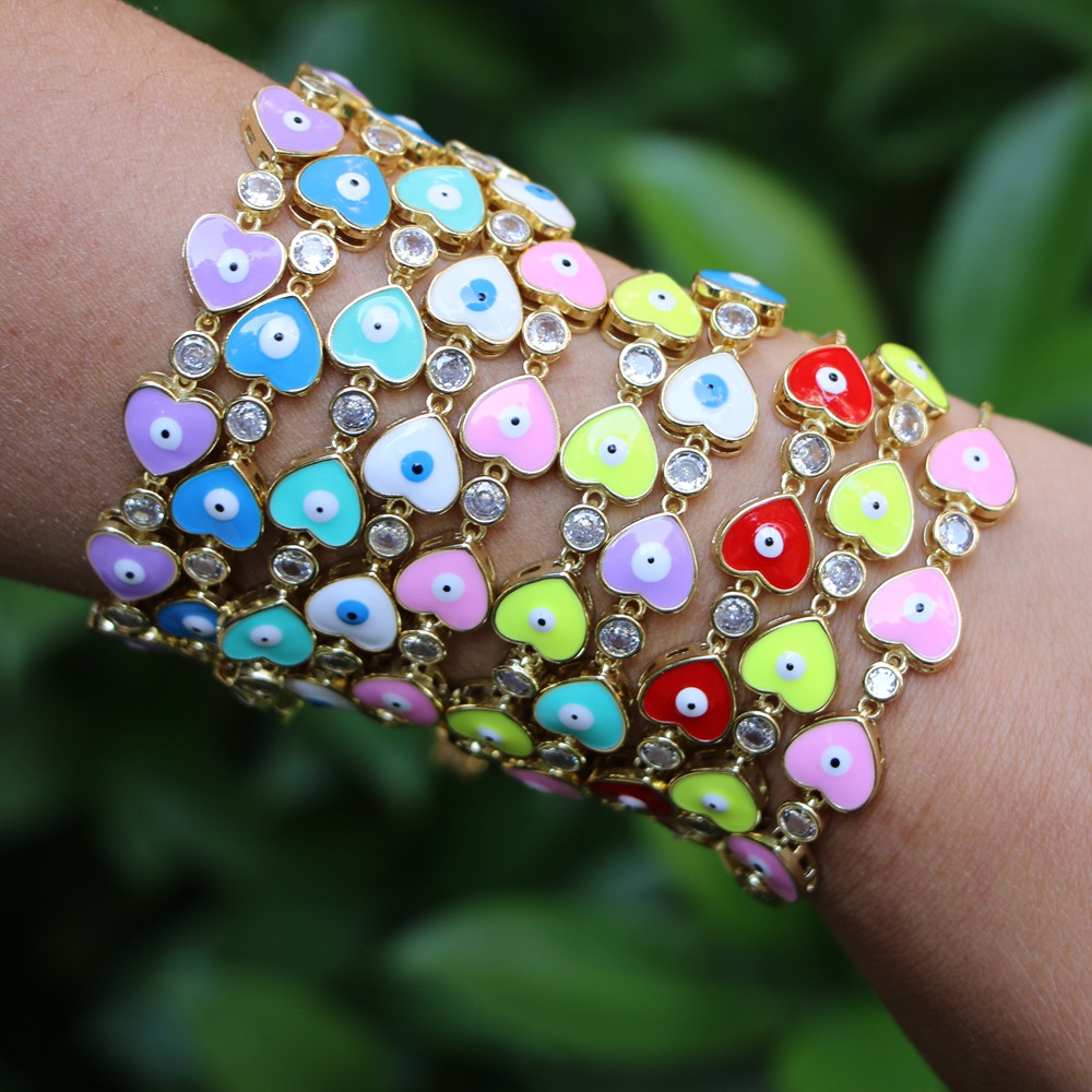 European and American ethnic dripping oil eye diamond bracelet