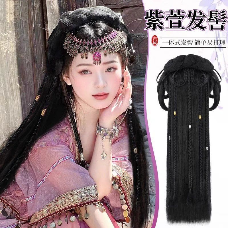 Hanfu Wig with Integrated Ancient-Style Design, Same Style as Zi Xuan's Headpiece, Ancient-Style Wig, Head-Worn Hairstyle, Hair Bun, Hairpiece Hanfu Wig with Integrated Ancient-Style Design, Same Style as Zi Xuan's Headpiece, Ancient-Style Wig, Head-Worn Hairstyle, Hair Bun, Hairpiece