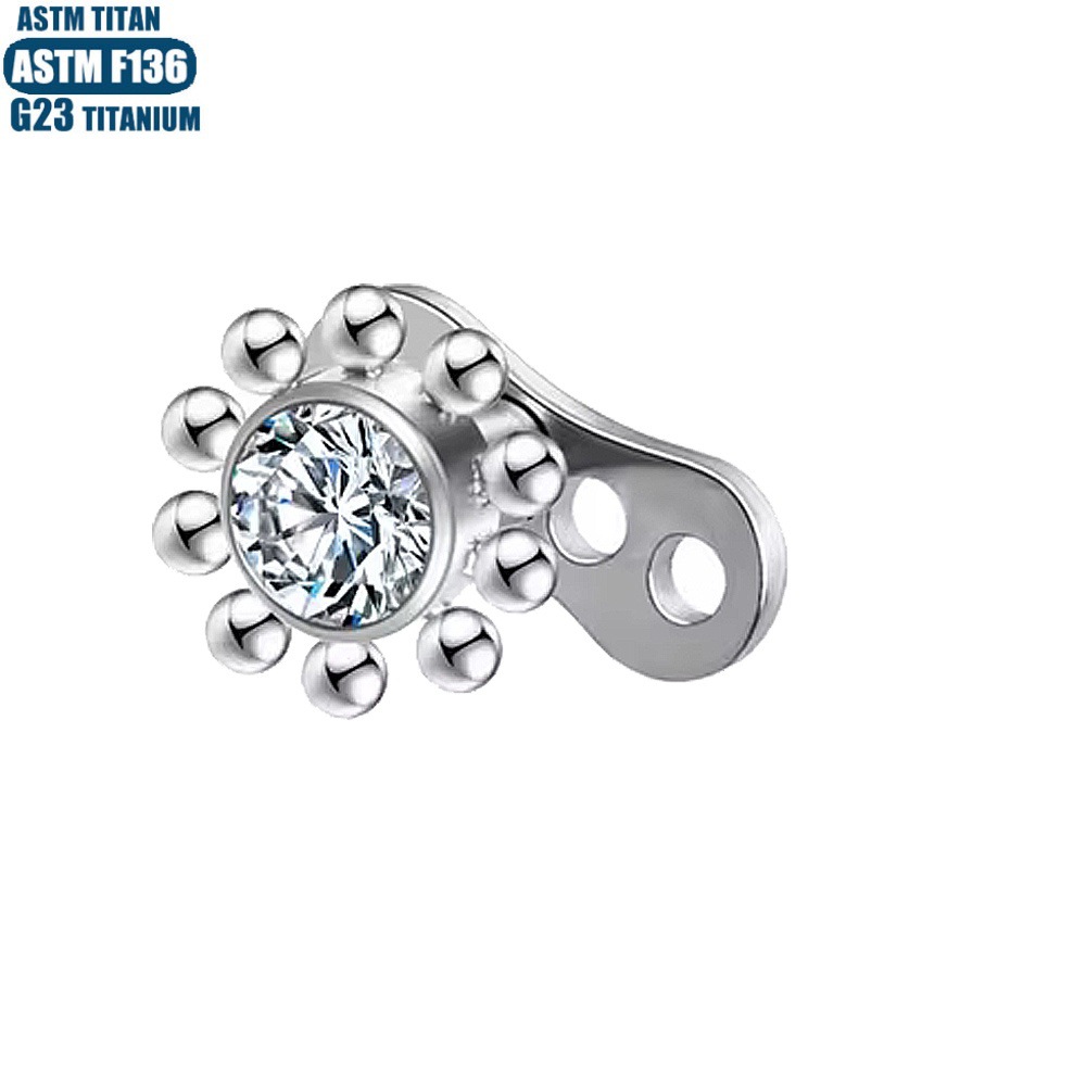 Labret stud lip piercing jewelry styling detail