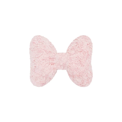 New Blue Rain Winter Car: Seat cushion, seat cover - rabbit-fur-bow-headrest-pink