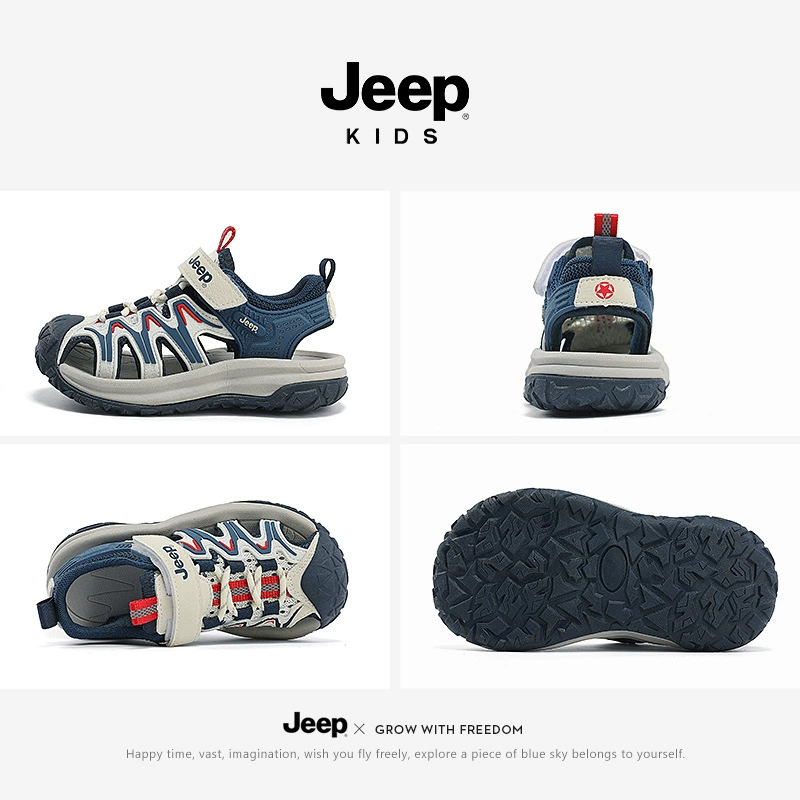 Jeep, обувь для мальчиков, детская сумка, летние сандалии, дышащая нескользящая пляжная обувь