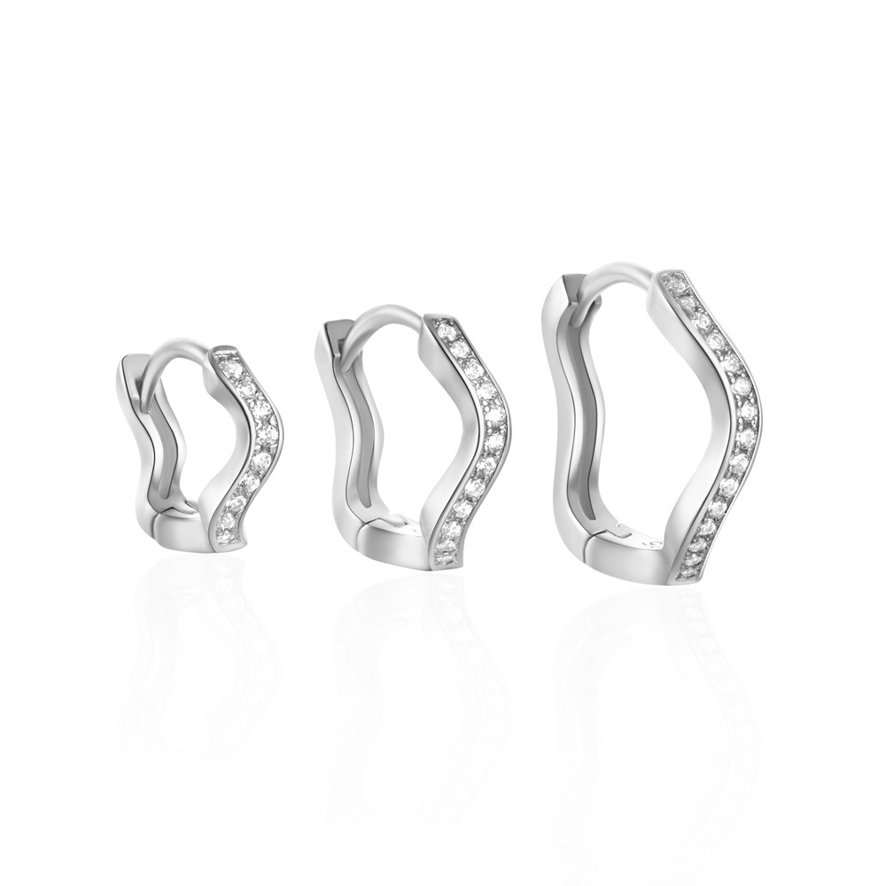 3 Pieces Set Simple Style Commute Geometric Plating Inlay Sterling Silver Zircon Earrings display picture 87