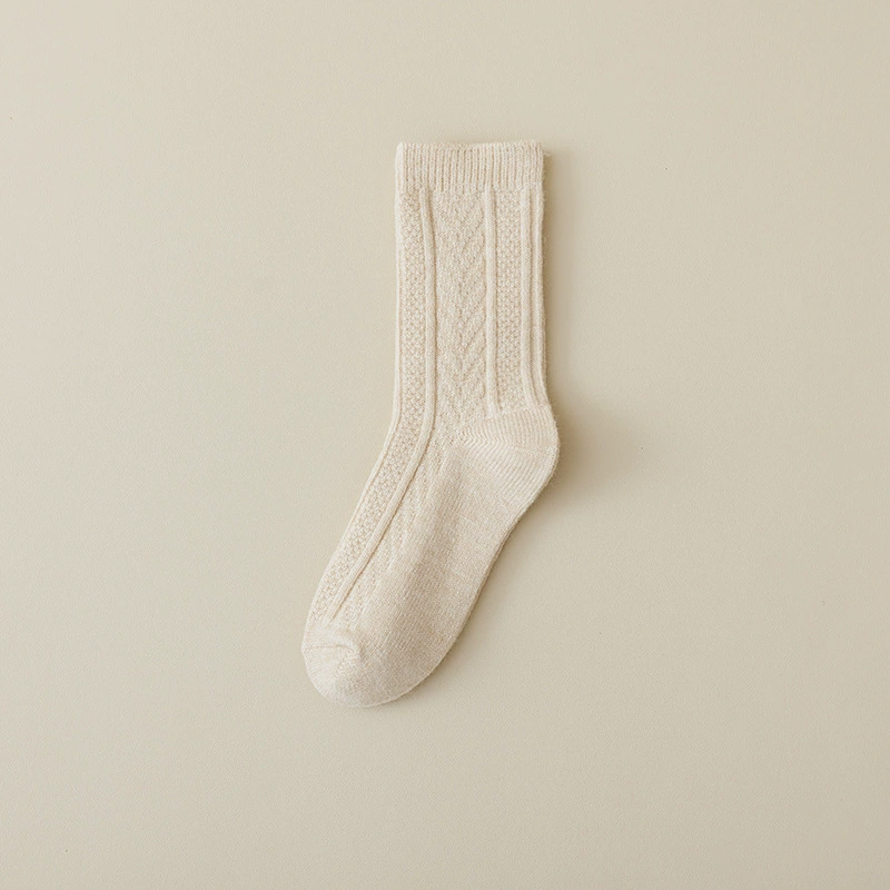 Warm woolen winter knee socks, mid-length