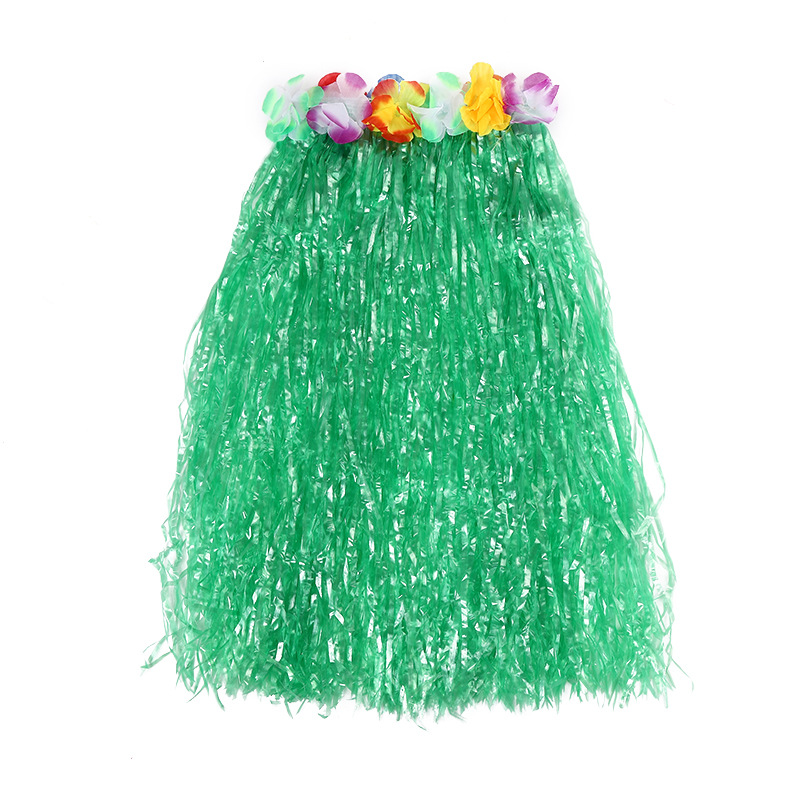 Fuente de fábrica al por mayor de falda de paja hawaiana para adultos y niños de actividad general vestido de falda de paja de una sola capa