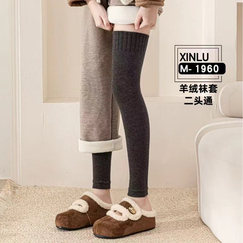 2025 In-Stock Velcro Birkenstock-Style Closed-Toe Cotton Women's Autumn and Winter Outerwear New Thick-Soled Fleece-Lined Warm Socks for Women