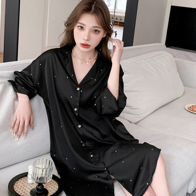 스팽글 스타 블랙 - 셔츠 드레스