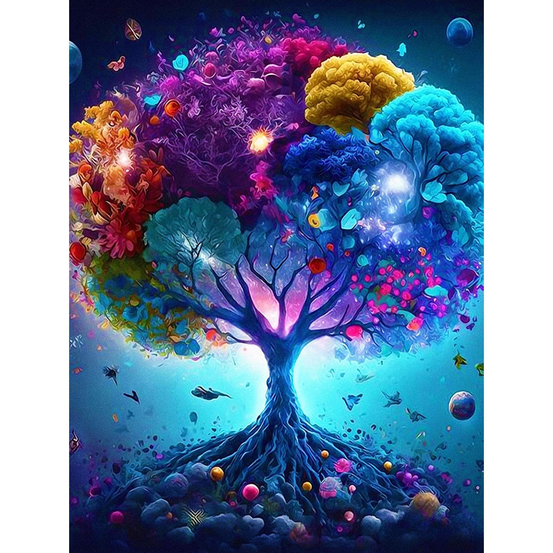 Pequeño libro rojo nuevo lleno de pintura de diamante árbol de vida DIY bordado de diamante pintura decorativa sala de estar fábrica de suministro transfronterizo al por mayor