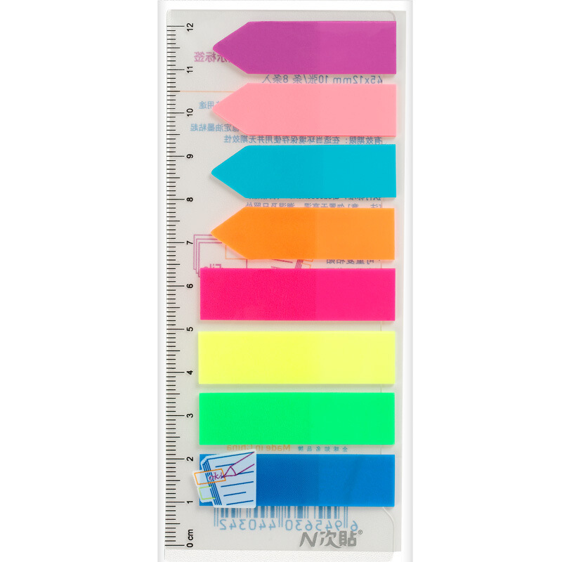 N pegatinas de plástico flecha transparente etiqueta pequeña fluorescente se puede volver a colocar índice de clasificación de plástico post-it pegatinas de Pepsi