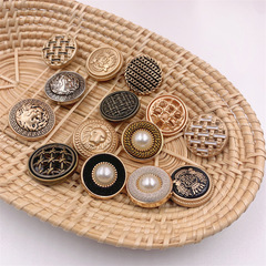 Small Perfume Metal Button Vintage Outerwear Button Leisure Suit Button Square Wool Coat Decorative Button Versatile Style