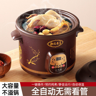 Fully Automatic Electric Stew Pot, Ceramic Soup Pot, Household Porridge Cooking Artifact, Multi-Functional Health-Preserving Purple Clay Pot