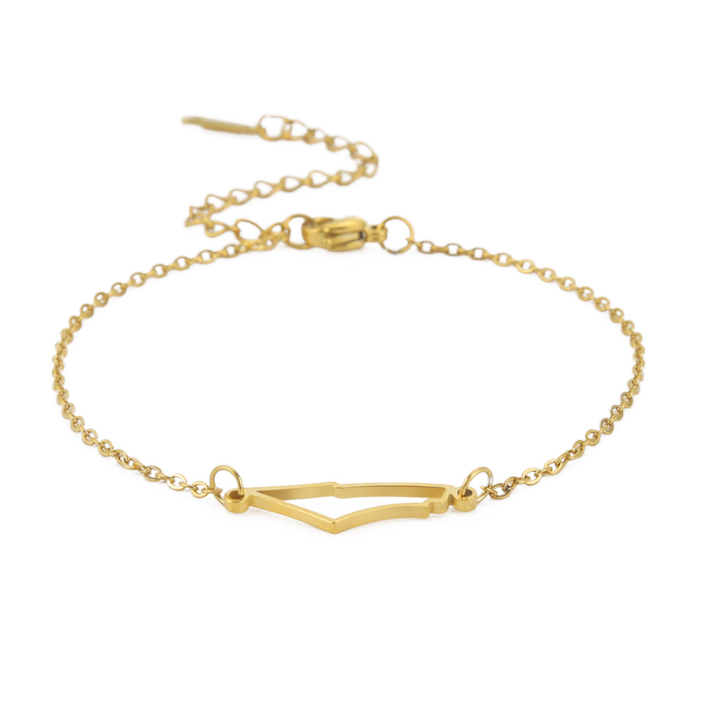 Simple Luz de lujo de acero de titanio nicho al por mayor pulsera diseño irregular hueco montaña colgante pulsera de acero inoxidable