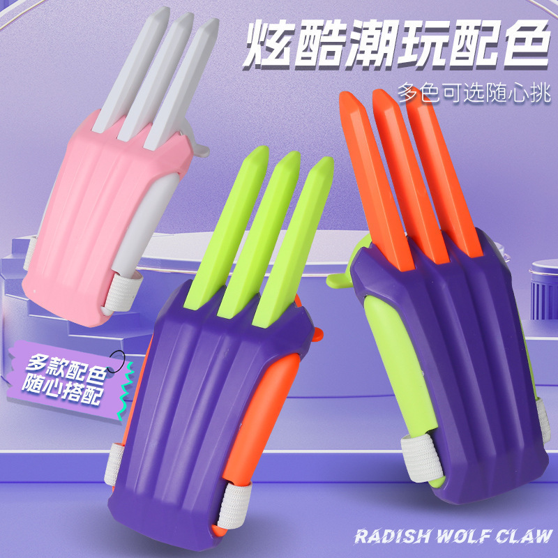 Carefully Selected Tiktok-Style Radish Wolverine Claws 3D Printed Gravity Radish Knife Popular Internet Celebrity Children's Finger Toy