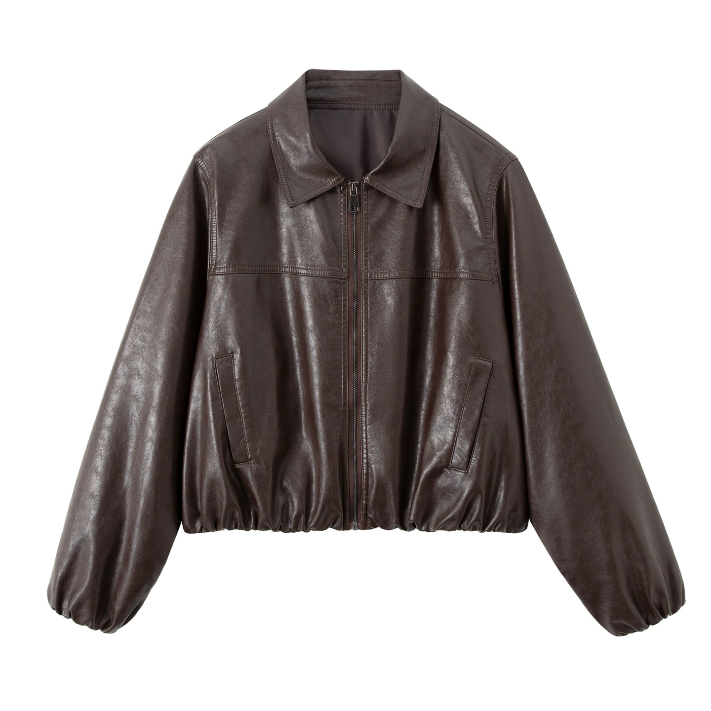 Jacket for leisure, oversize, Korean style, plus size, genuine leather