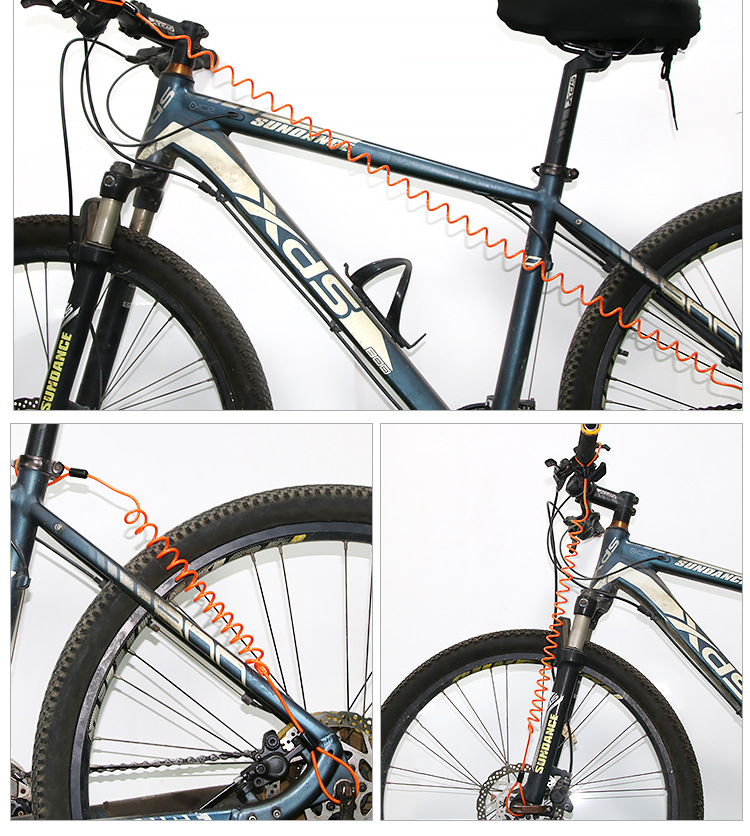 Color anti-theft reminder rope bicycle electric motorcycle anti-theft spring rope disc brake lock stretch rope warning accessories