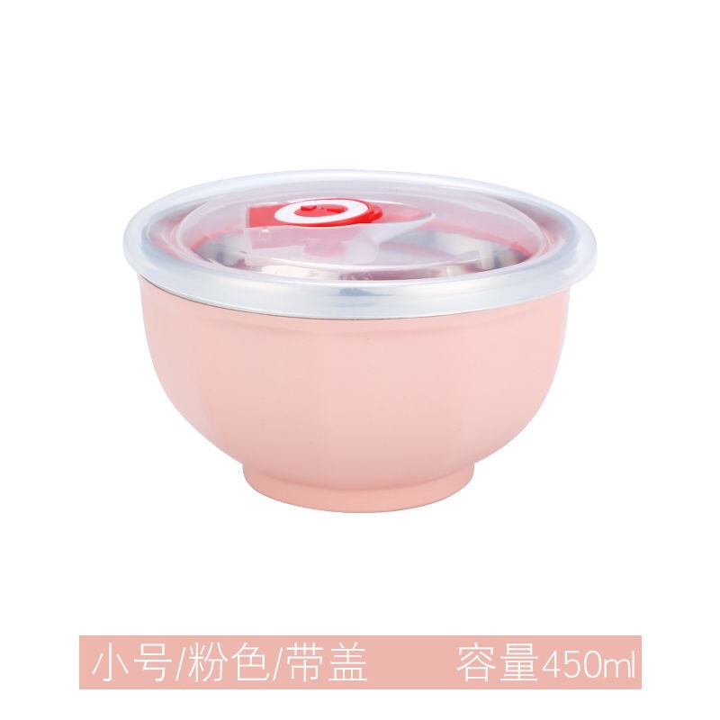 304 tazón de arroz de acero inoxidable de gran capacidad tazón de arroz kindergarten fábrica de aislamiento térmico tazón resistente a la caída de alto valor de color Estilo nórdico tazón