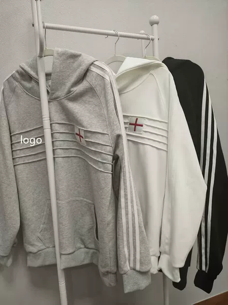 Three-stripe American-style England collaboration hooded sweatshirt, new spring/autumn collection, loose Korean-style, casual and trendy couple's top