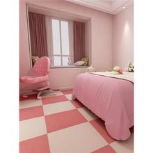 少女卧室拼接方块地毯满铺可爱儿童女孩公主房纯色家用地垫宠物垫