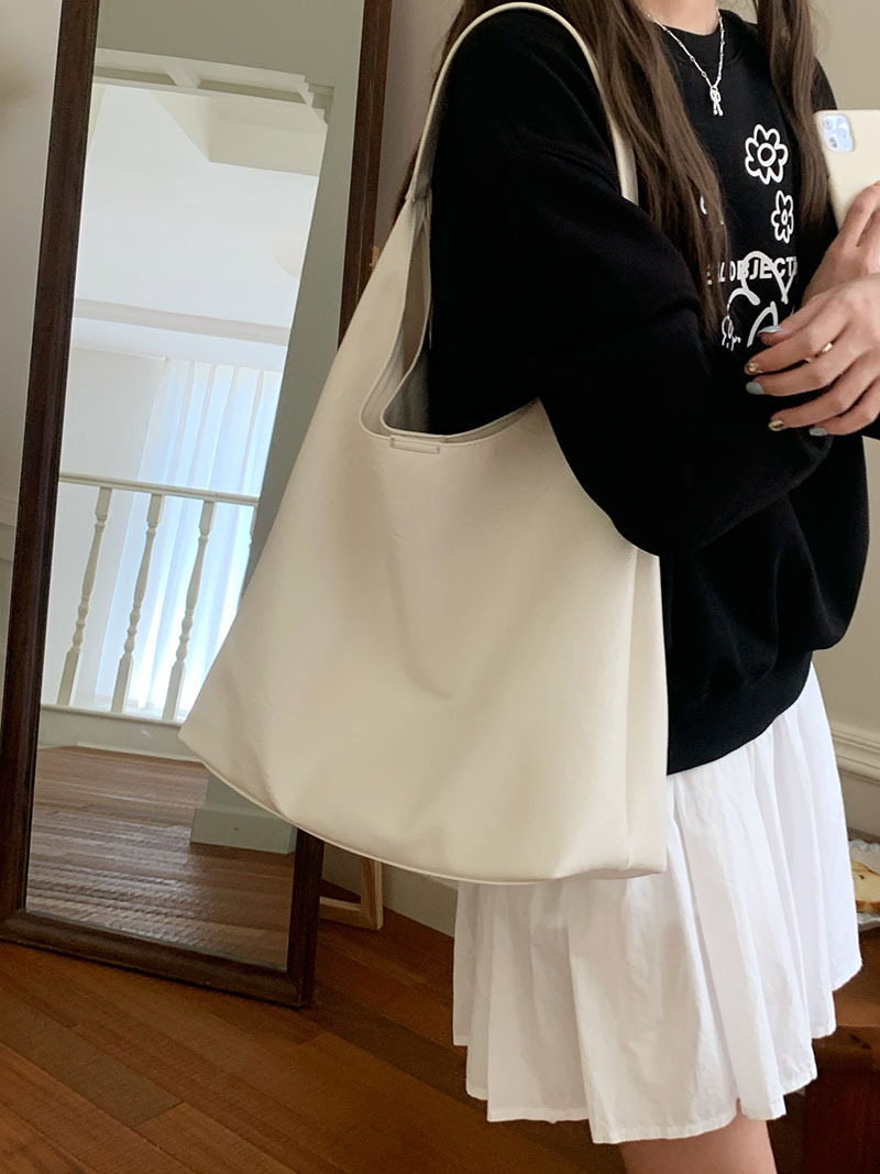 Women's Large Soft Leather Shoulder Tote Bag For Daily Commuting_voghion.com