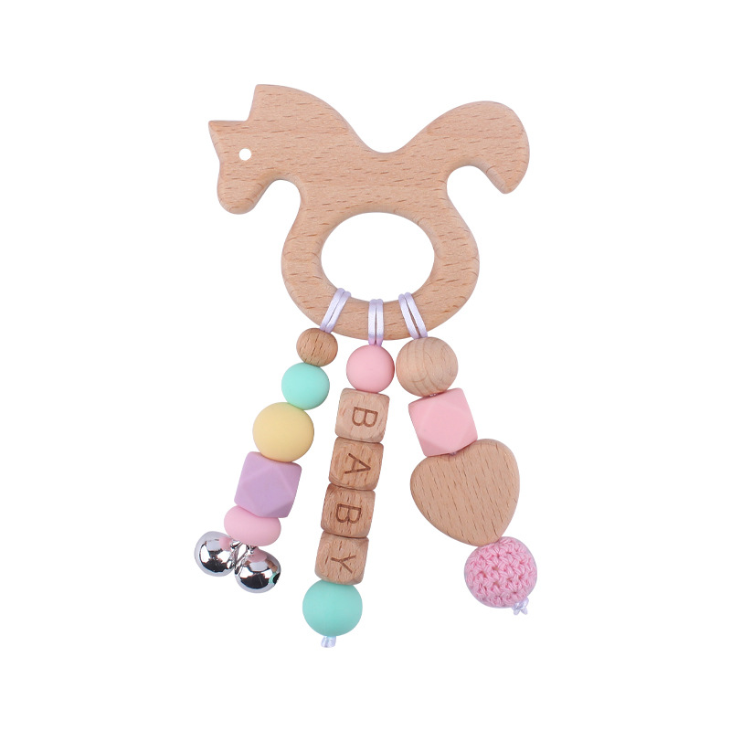 Nuevo bebé suministros de dibujos animados animal haya mordedor creativo bebé DIY mordedura molar mordedura juguete