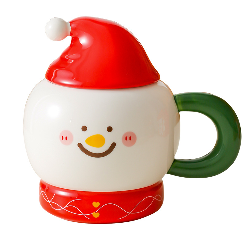 Creativa Navidad taza de regalo Taza de cerámica de dibujos animados Pareja nórdica taza de agua taza de café con tapa caja de regalo