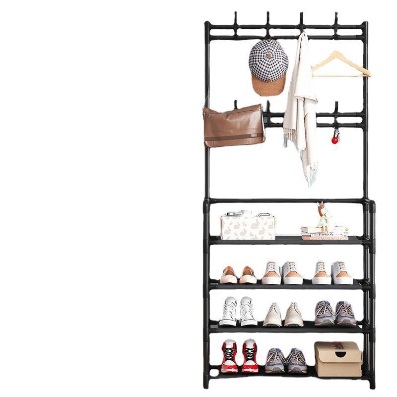 Estante de zapatos simple de almacenamiento multicapa puerta del gabinete de zapatos doméstico dormitorio de alquiler pequeño estante de almacenamiento a prueba de polvo