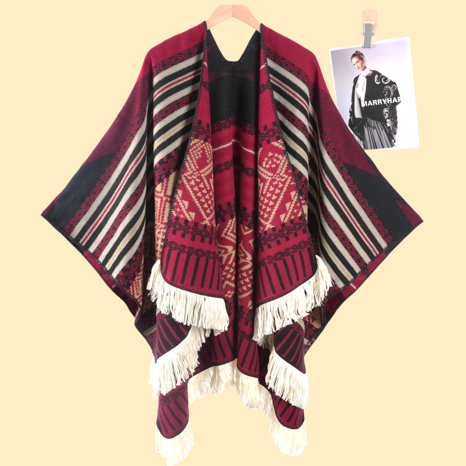 Damas retrógrado estilo nacional de lujo chal de viaje con una capa de capa de viaje del noroeste grande chal de horquilla nuevo