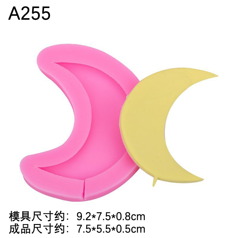 Luna estrella Lollipop molde de silicona para hornear decoración Fondant chocolate arcilla cerámica suave Accesorios